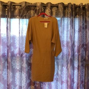 Beautiful camel colored sweater dress by Lush.NWT